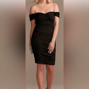DB Studio Black Ruched Bodycon Mini Dress with Underwire Size 2 Preppy Elegant